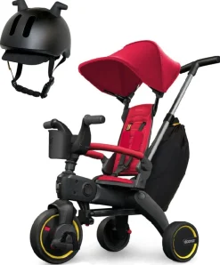 Doona Liki Trike S3 + Liki Helmet Bundle - Flame Red / Black