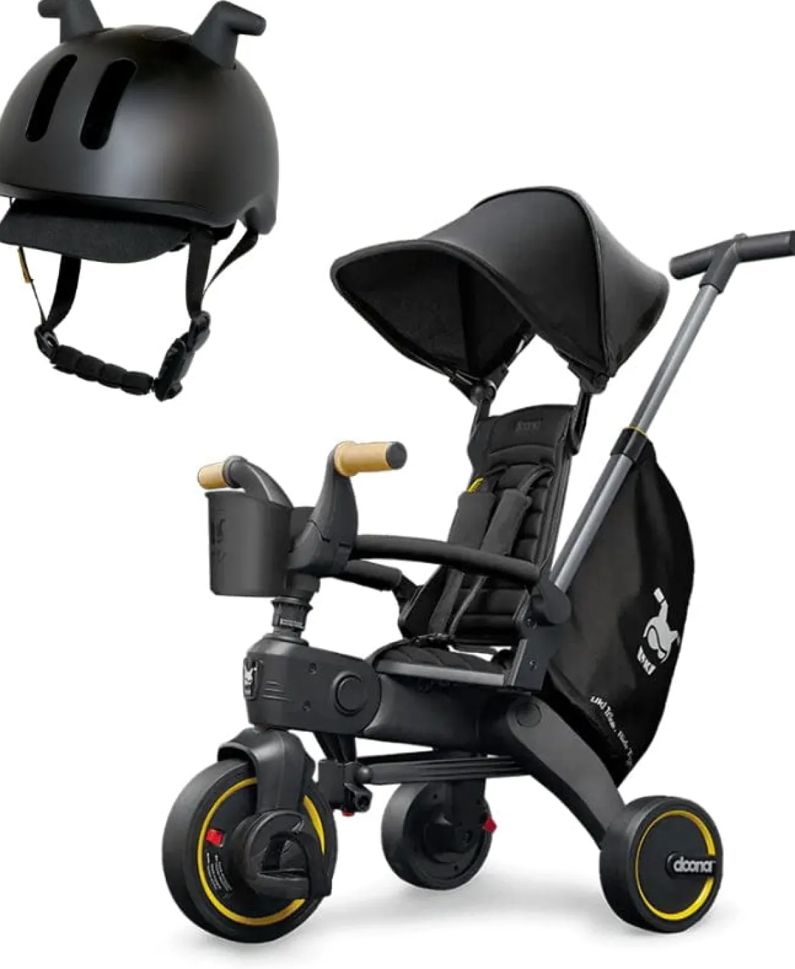 Doona Liki Trike S5 + Liki Helmet Bundle - Nitro Black / Black