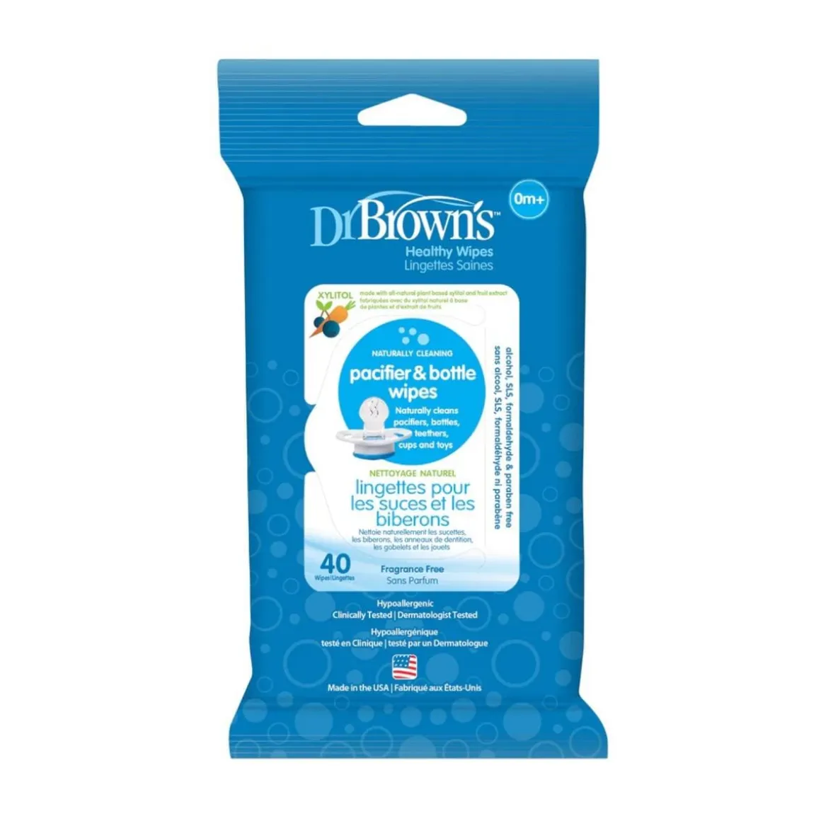 Dr. Brown's Pacifier and Bottle Wipes, 40-Count