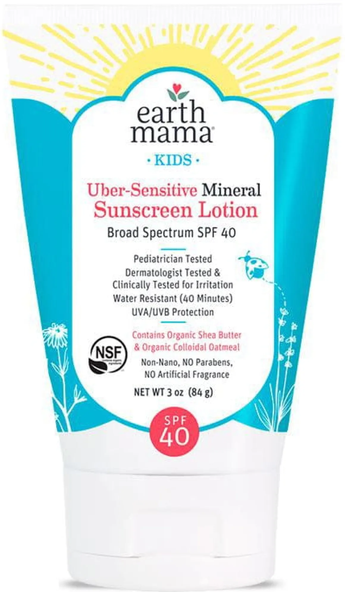 Earth Mama Kids Uber-Sensitive Mineral Sunscreen Lotion SPF 40