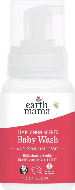 Earth Mama Non-Scents Super Stars Baby Wash and Lotion Bundle