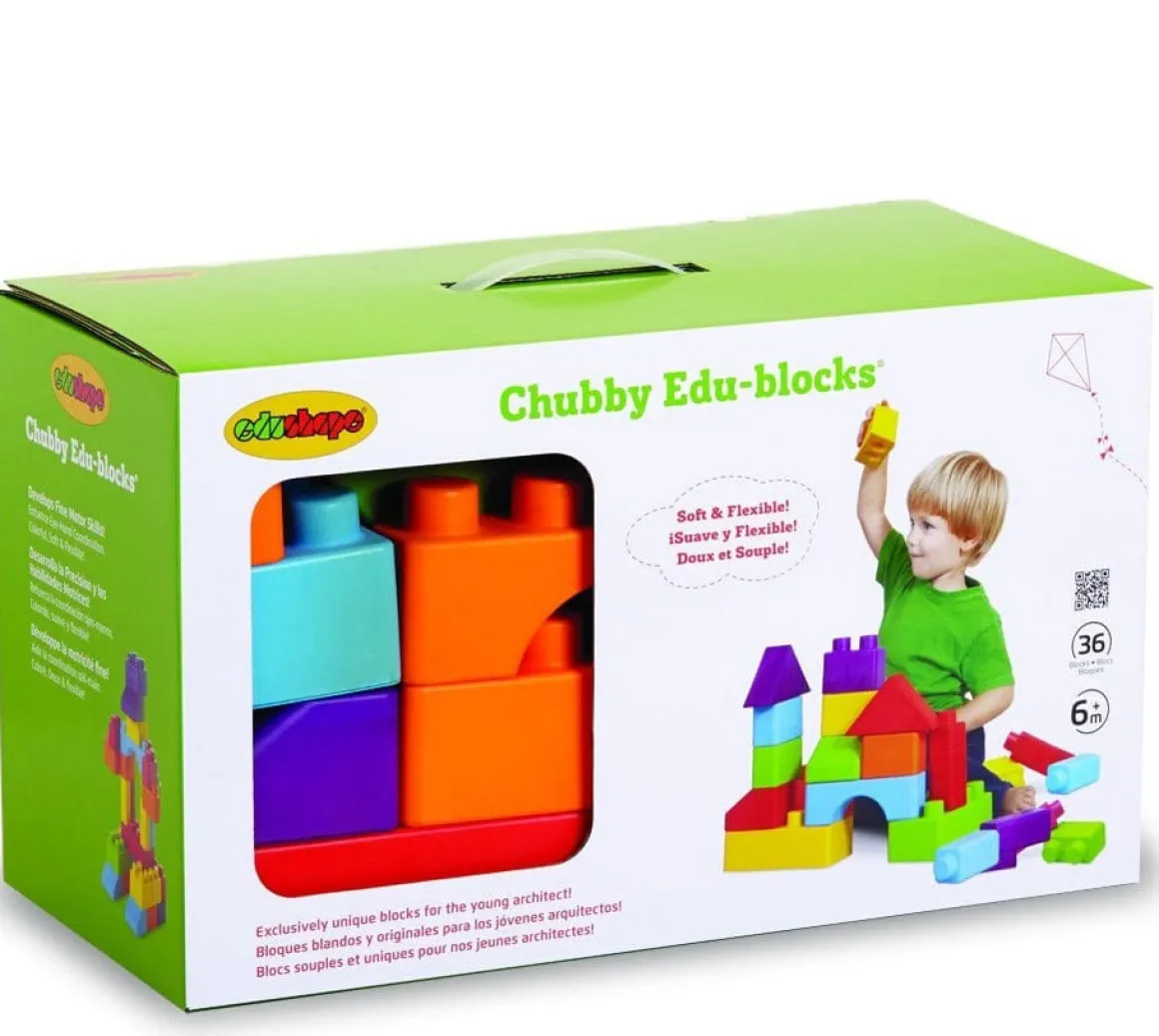Edushape Chubby Edu-Blocks, 36 Pcs