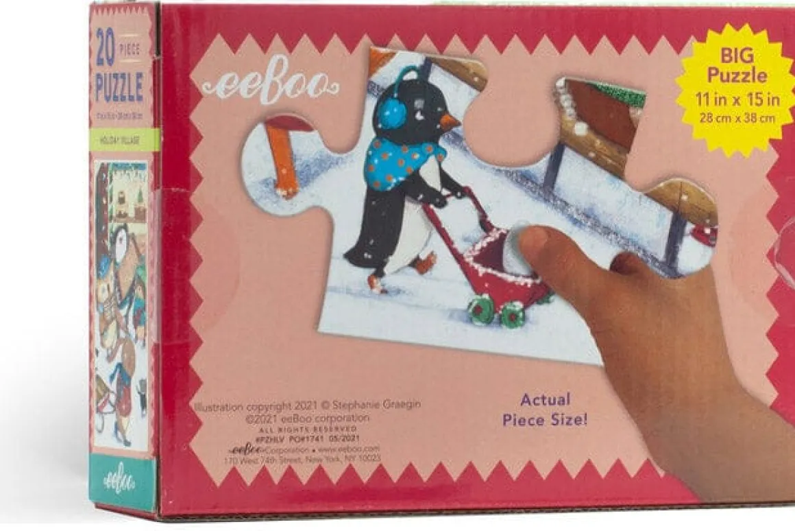 eeBoo 20 Piece Big Puzzle - Holiday Village