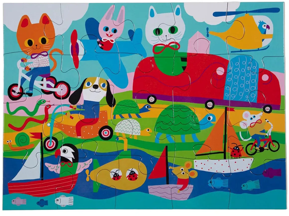 eeBoo 20 Piece Big Puzzle - Pets in Motion