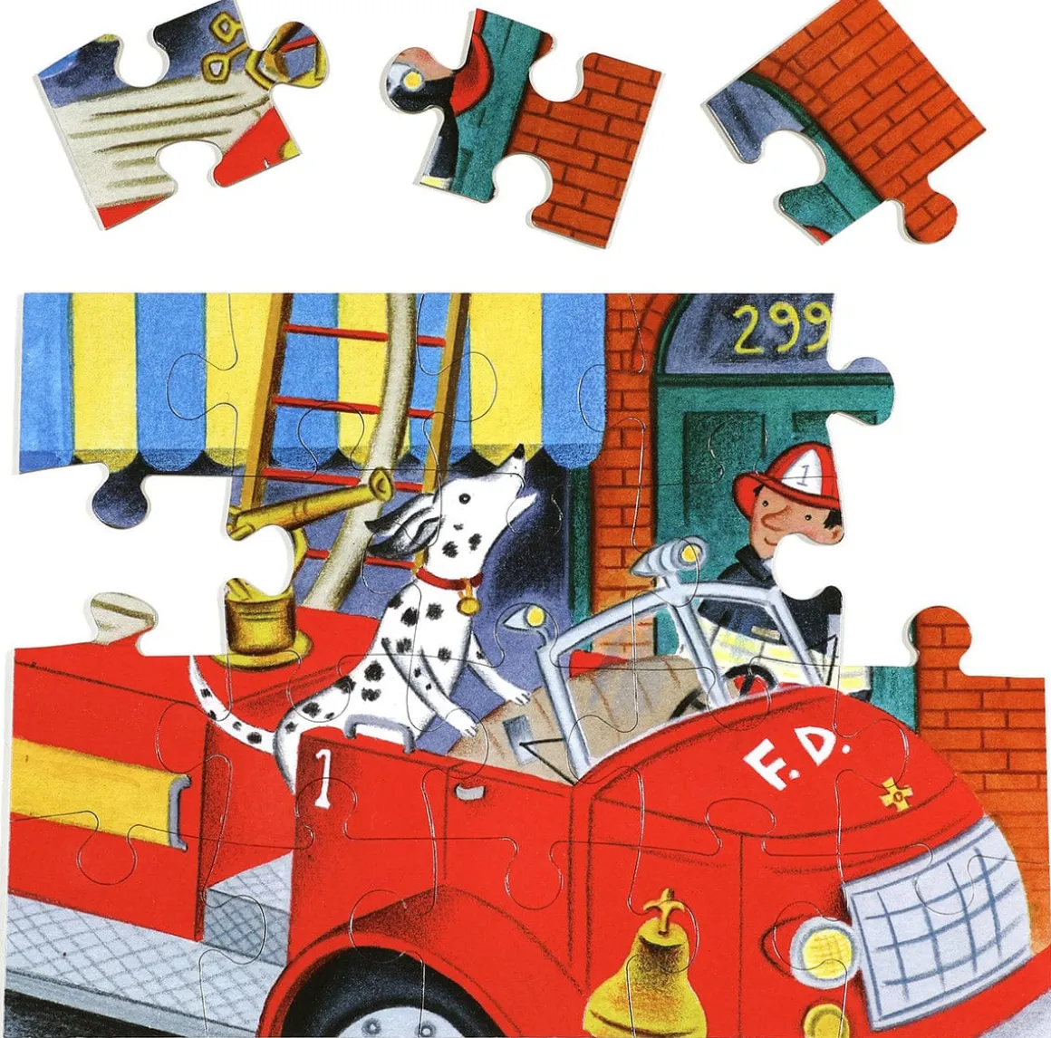 eeBoo 20 Piece Big Puzzle - Red Fire Truck