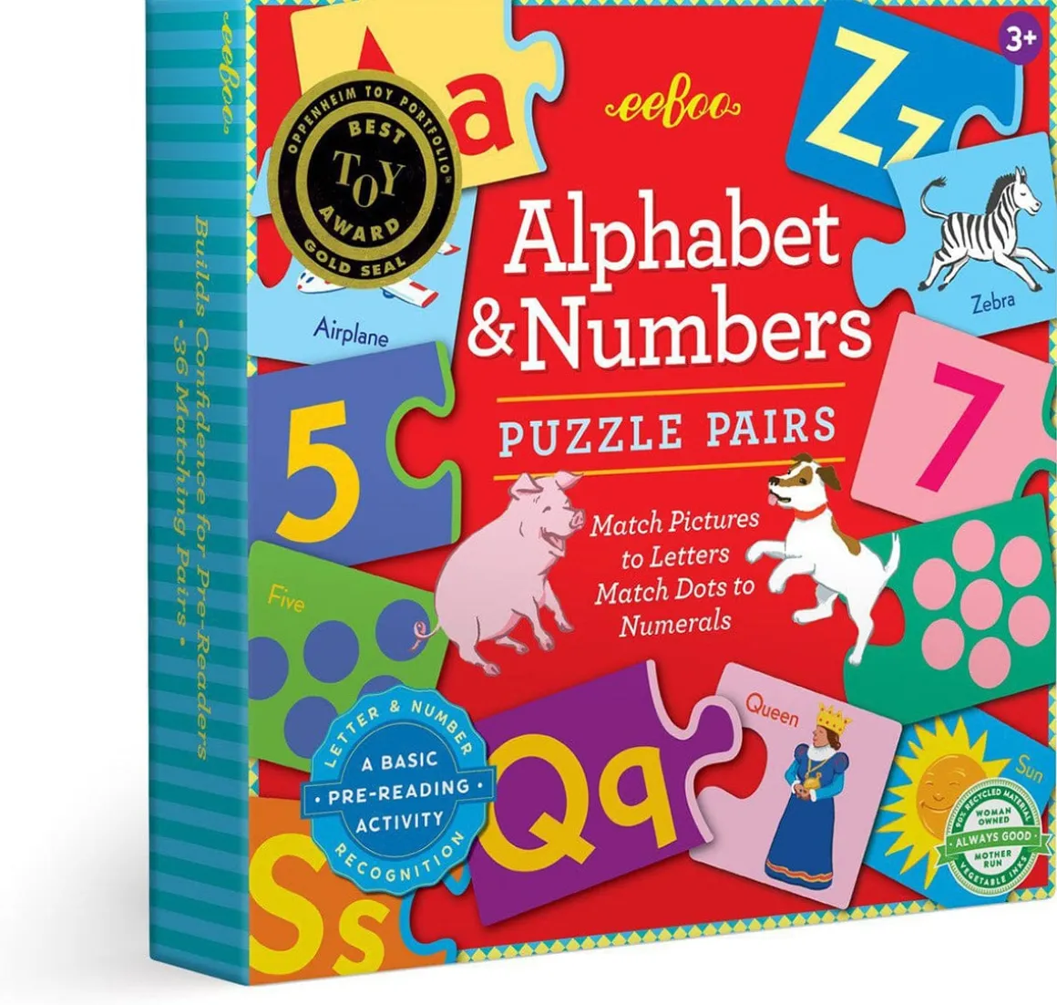 eeBoo Puzzle Pairs - Alphabet & Numbers