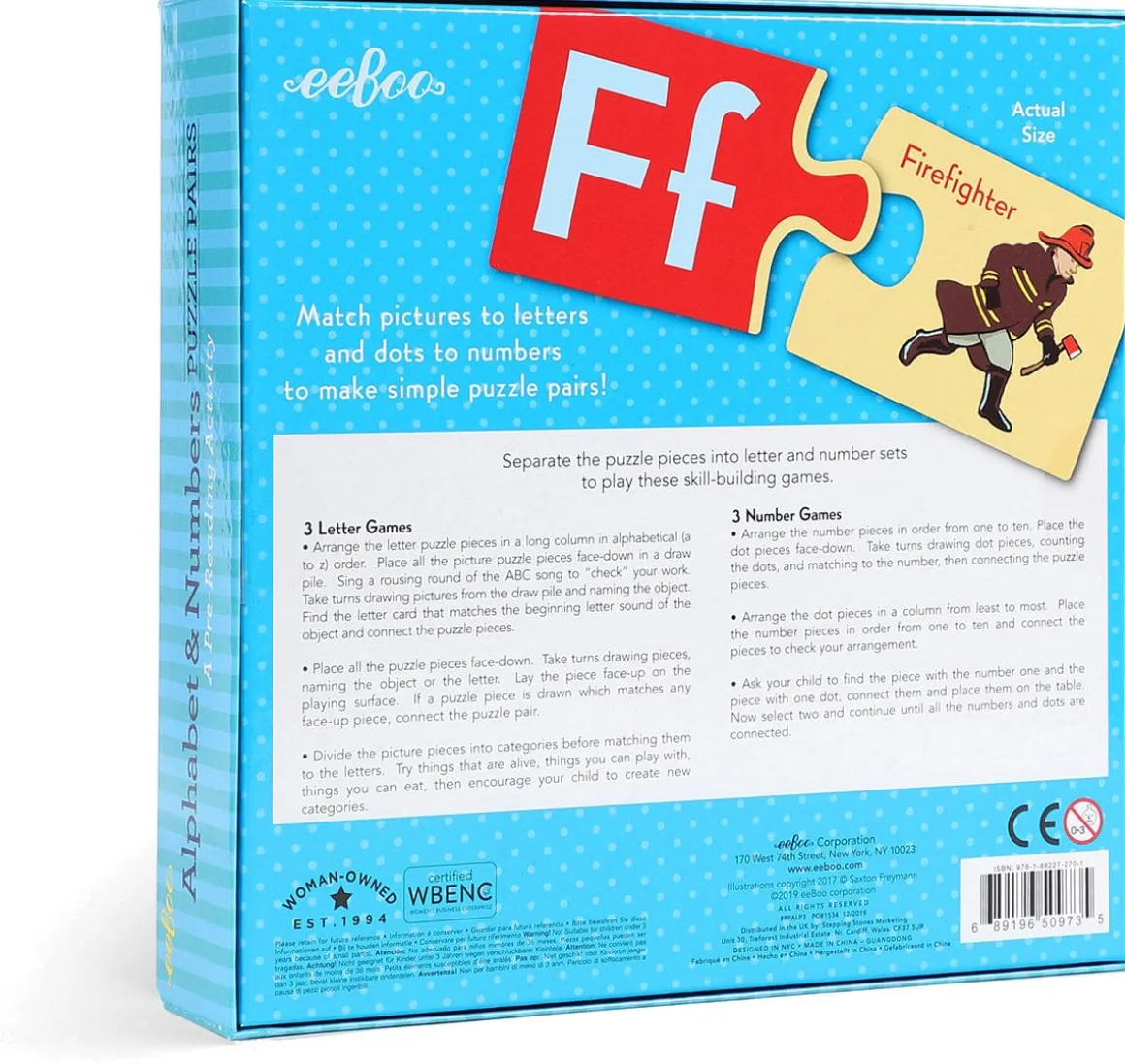 eeBoo Puzzle Pairs - Alphabet & Numbers