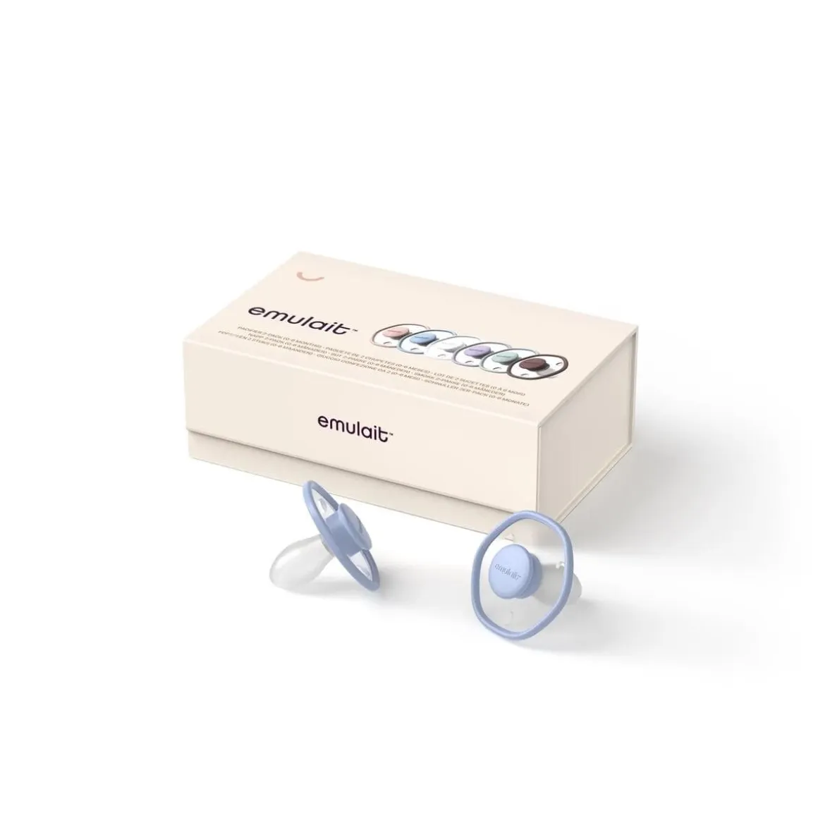 Emulait Pacifier 2-Pack, 0-6 Months - Blue