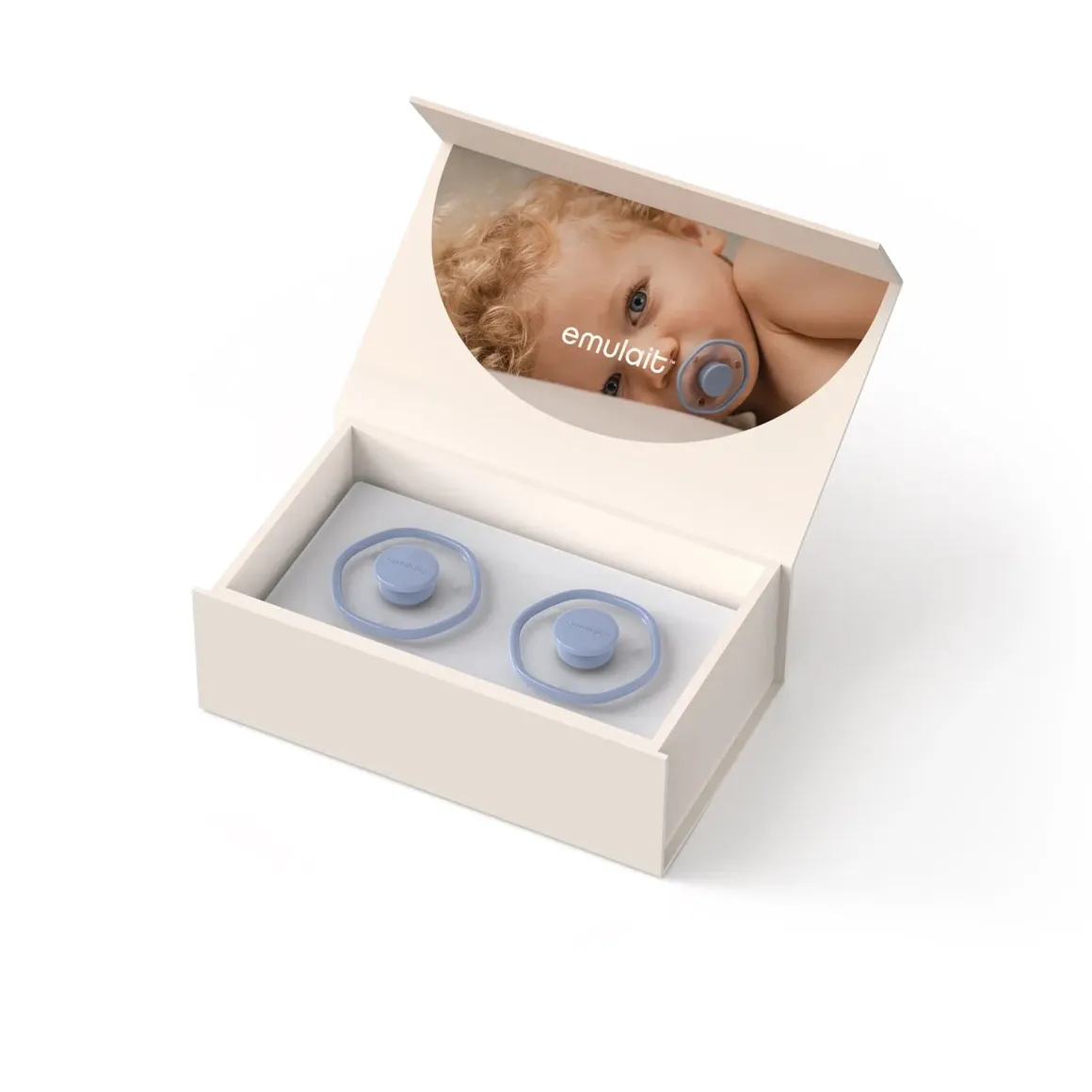 Emulait Pacifier 2-Pack, 0-6 Months - Blue