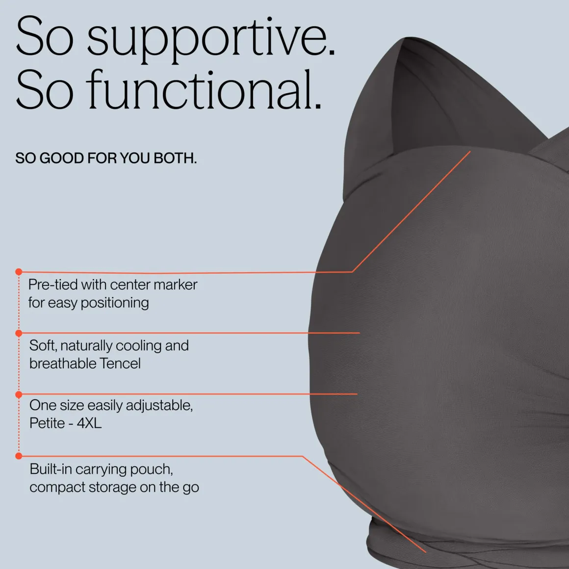 Ergobaby Aura Wrap, Sustainable Knit - Soft Black