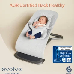 Ergobaby 3-in-1 Evolve Bouncer + Toy Bar Bundle - Light Grey