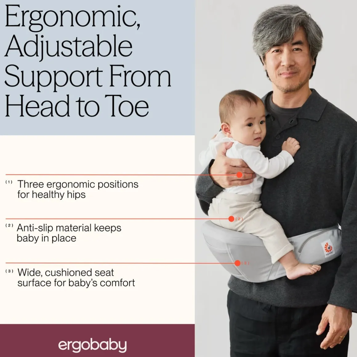 Ergobaby Lift Hip Seat Baby Carrier - Midnight Blue
