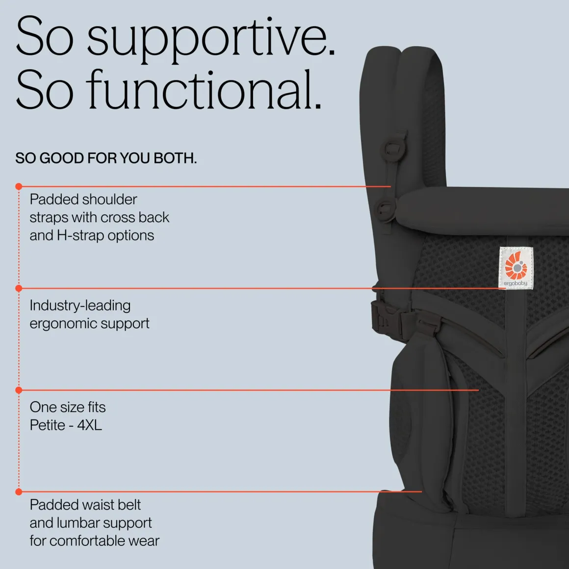 Ergobaby Omni Classic Cool Air Mesh Baby Carrier - Onyx Black