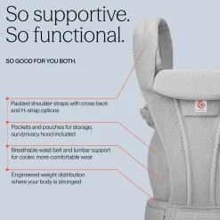 Ergobaby Omni Deluxe Baby Carrier, Mesh - Pearl Grey