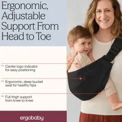 Ergobaby Upsie Toddler Sling Carrier - Onyx Black