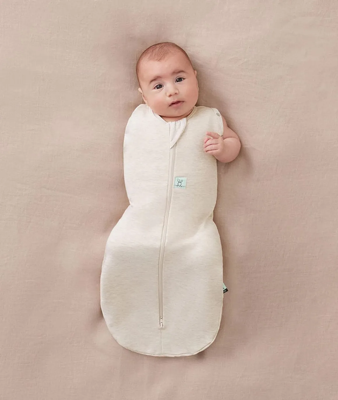 ergoPouch Cocoon Swaddle Sack 1.0 TOG - Oatmeal Marle, 6-12 Months
