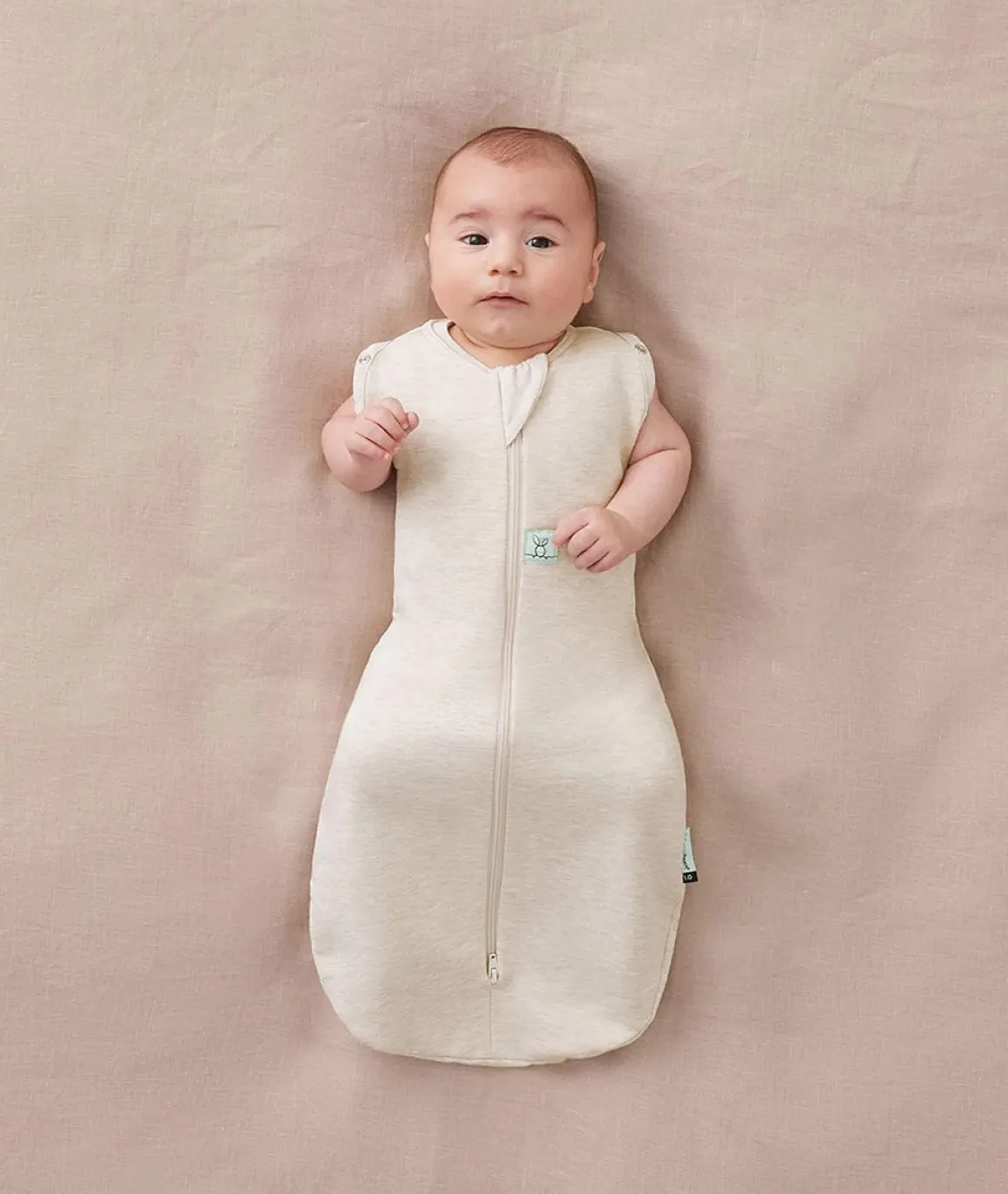 ergoPouch Cocoon Swaddle Sack 1.0 TOG - Oatmeal Marle, 6-12 Months