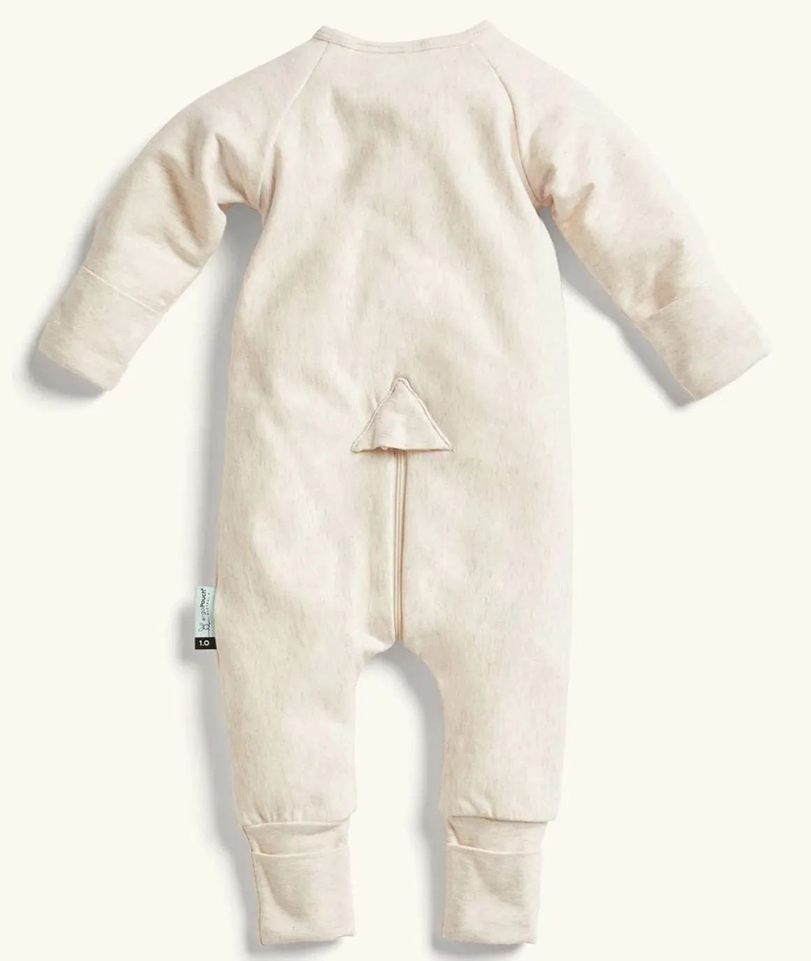 ergoPouch Layers Long Sleeve Romper 1.0 TOG - Oatmeal Marle, 3-6 Months