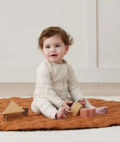 ergoPouch Layers Long Sleeve Romper 1.0 TOG - Oatmeal Marle, 3-6 Months