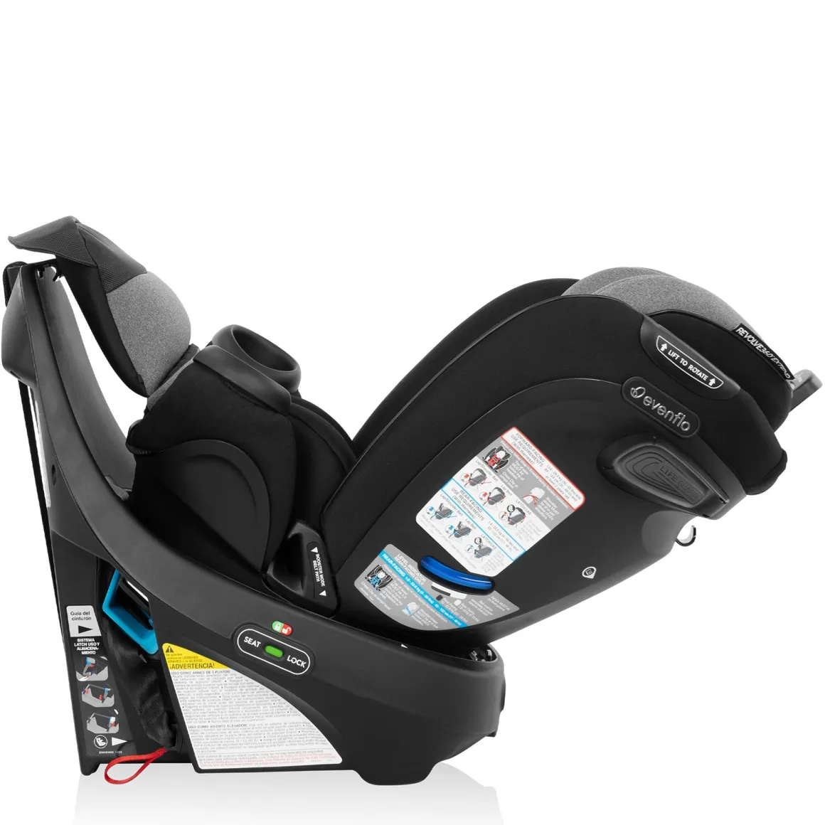 Evenflo GOLD Revolve360 Extend All-in-One Rotational Convertible Car Seat with SensorSafe - Moonstone
