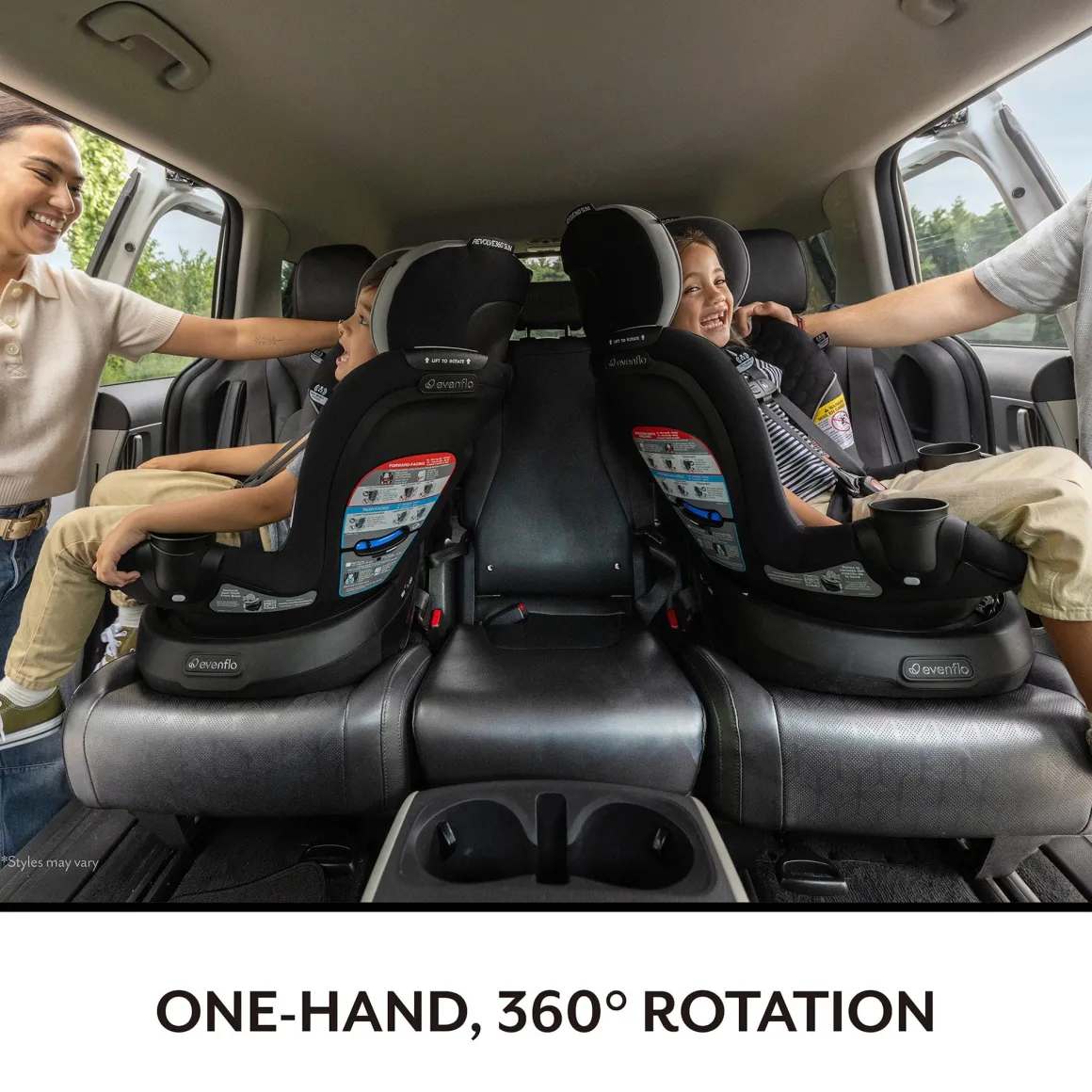Evenflo GOLD Revolve360 Slim 2-in-1 Rotational Convertible Car Seat with SensorSafe - Pearl