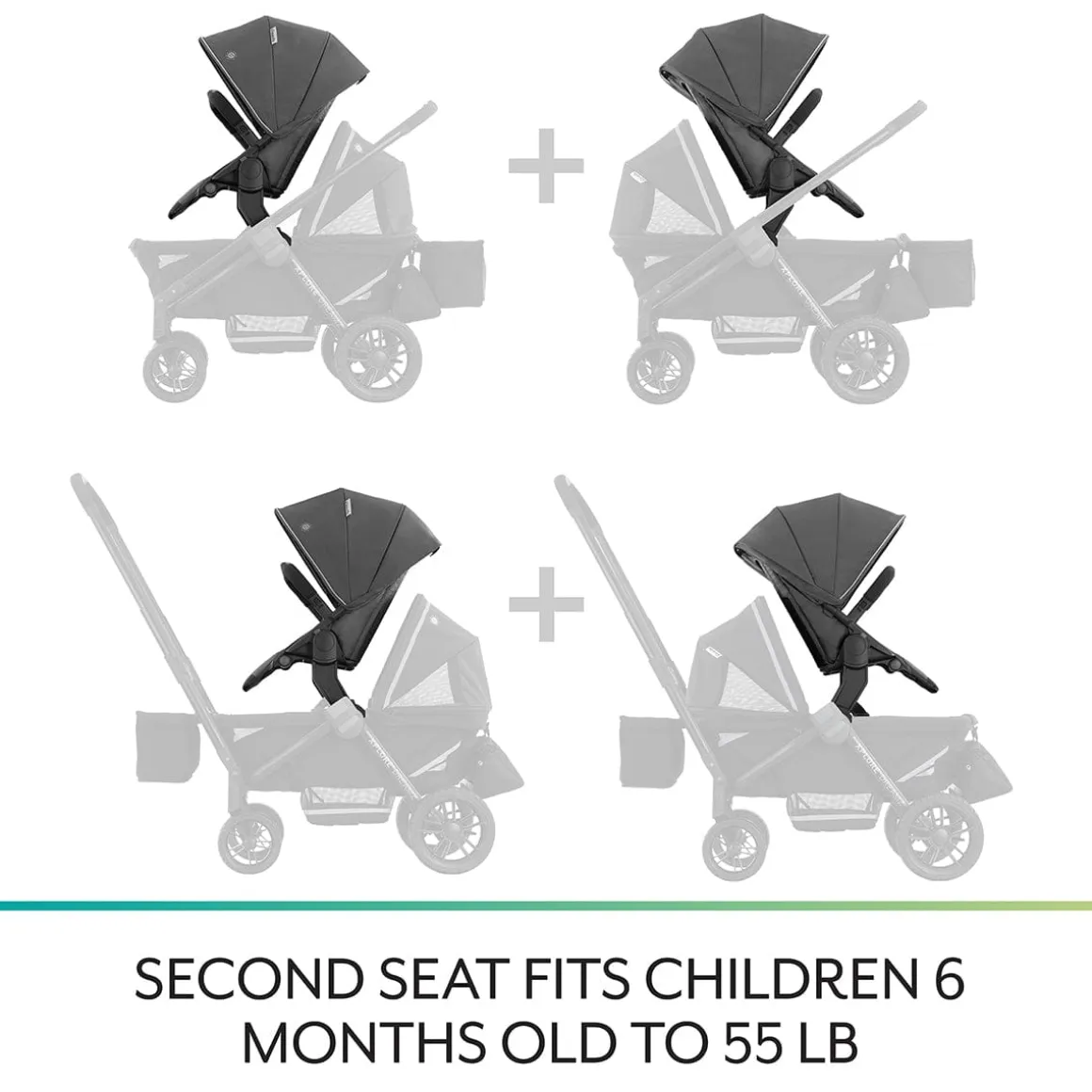 Evenflo Pivot Xplore Stroller Wagon Second Seat - Windsor Gray