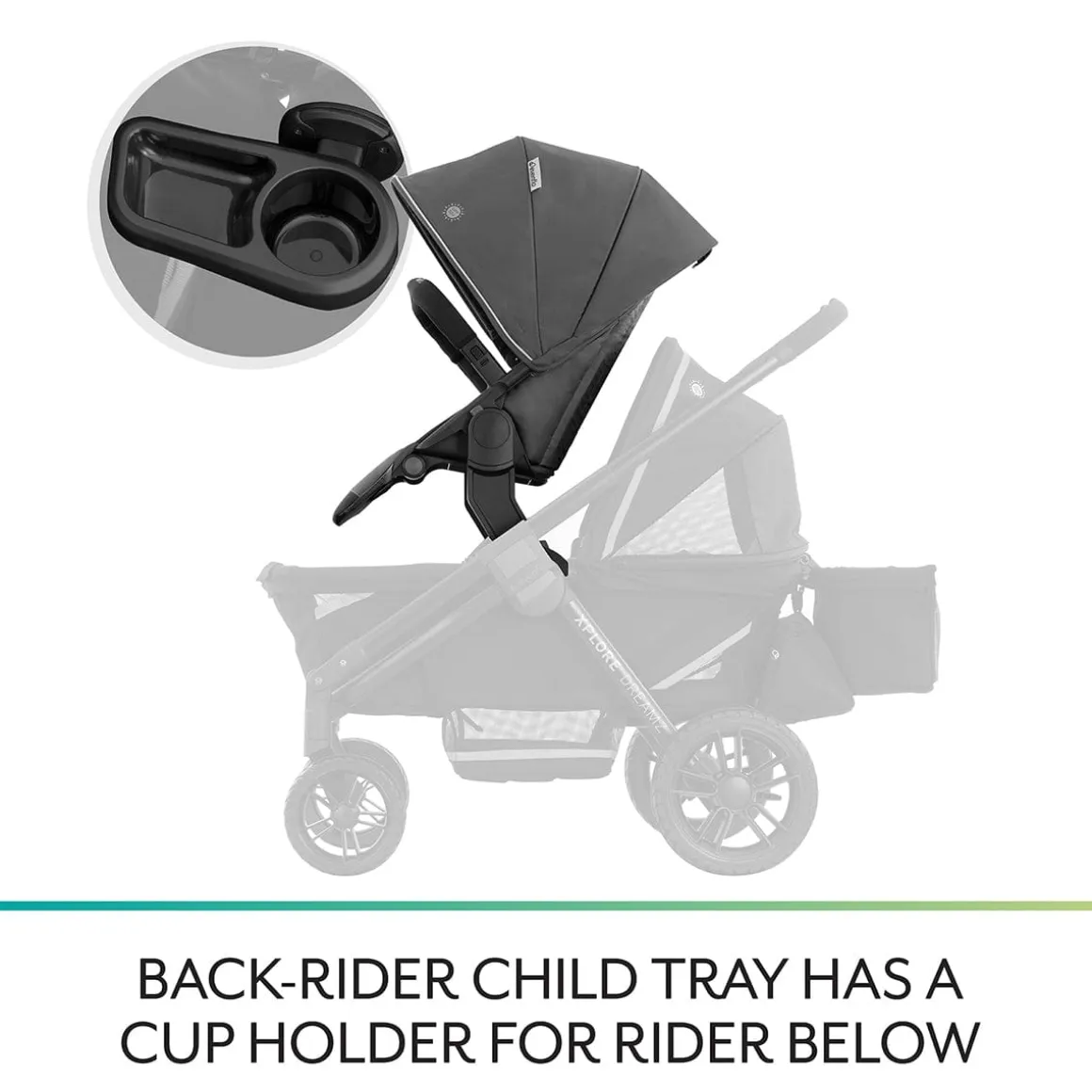 Evenflo Pivot Xplore Stroller Wagon Second Seat - Windsor Gray