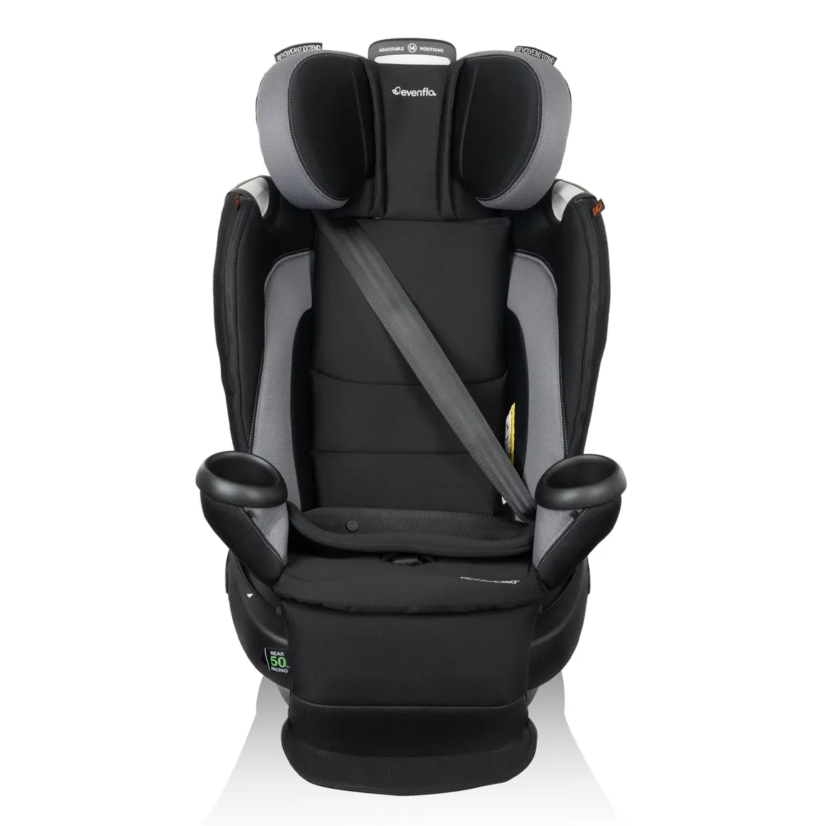Evenflo Revolve360 Extend All-in-One Rotational Convertible Car Seat with Quick Clean Cover - Revere Gray