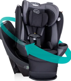 Evenflo Revolve360 Extend Rotational All-in-one Convertible Car Seat With Quick Clean Cover - Revere Gray