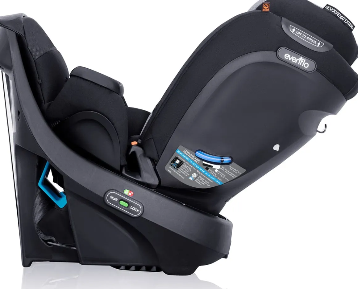 Evenflo Revolve360 Extend Rotational All-in-one Convertible Car Seat With Quick Clean Cover - Revere Gray