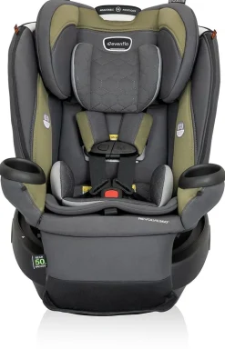 Evenflo Revolve360 Extend Rotational All-in-one Convertible Car Seat With Quick Clean Cover - Rockland Green