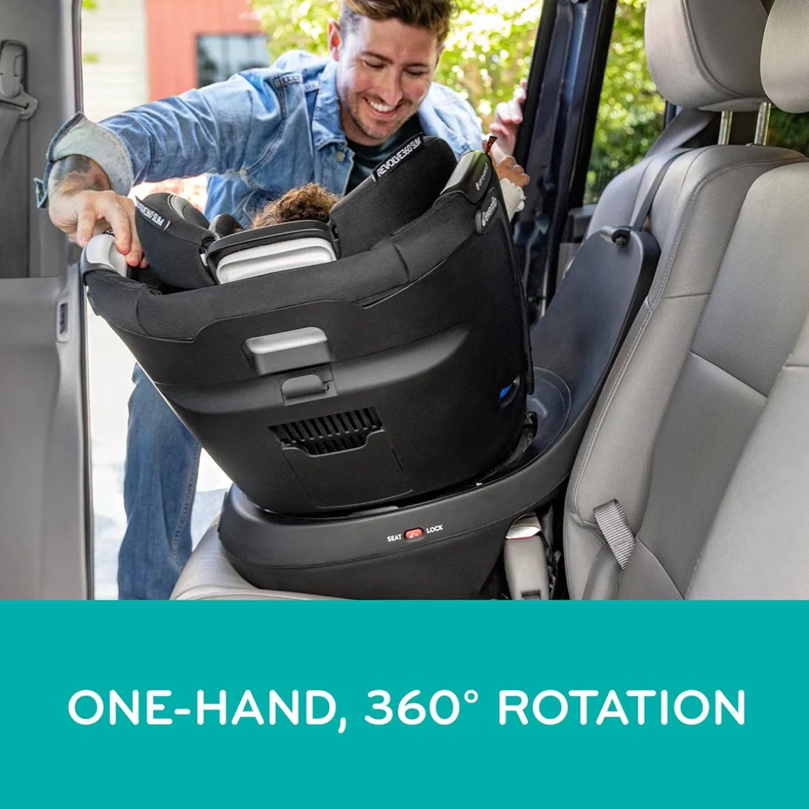 Evenflo Revolve360 Slim 2-in-1 Rotational Convertible Car Seat with Quick Clean Cover - Salem Black