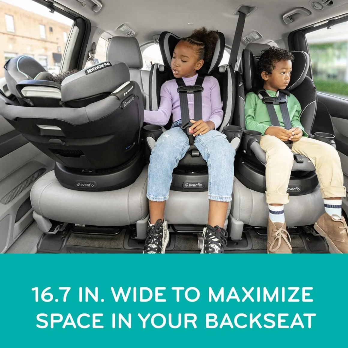 Evenflo Revolve360 Slim 2-in-1 Rotational Convertible Car Seat with Quick Clean Cover - Salem Black
