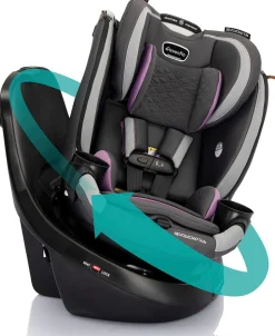 Evenflo Revolve360 Slim 2-in-1 Rotational Convertible Car Seat with Quick Clean Cover - Sutton Purple