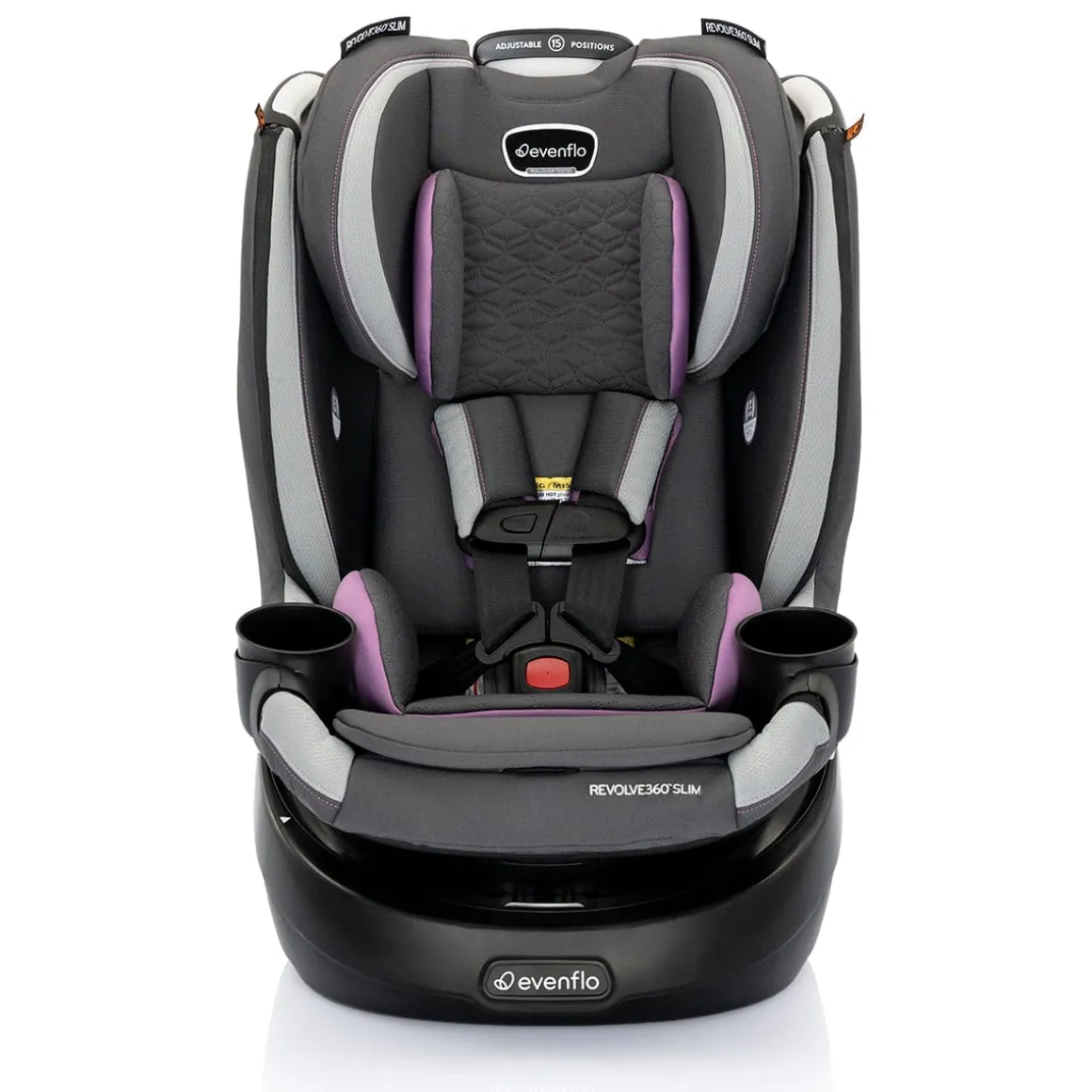 Evenflo Revolve360 Slim 2-in-1 Rotational Convertible Car Seat with Quick Clean Cover - Sutton Purple