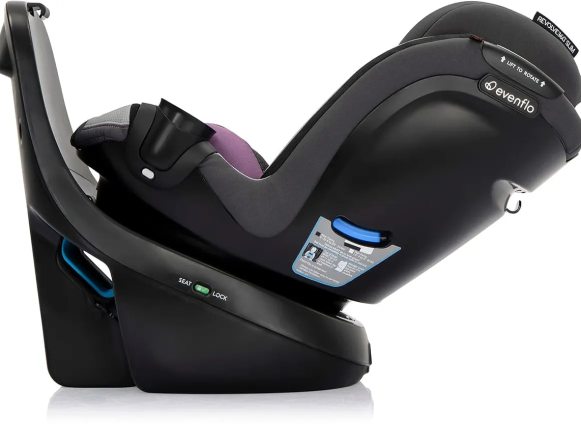 Evenflo Revolve360 Slim 2-in-1 Rotational Convertible Car Seat with Quick Clean Cover - Sutton Purple