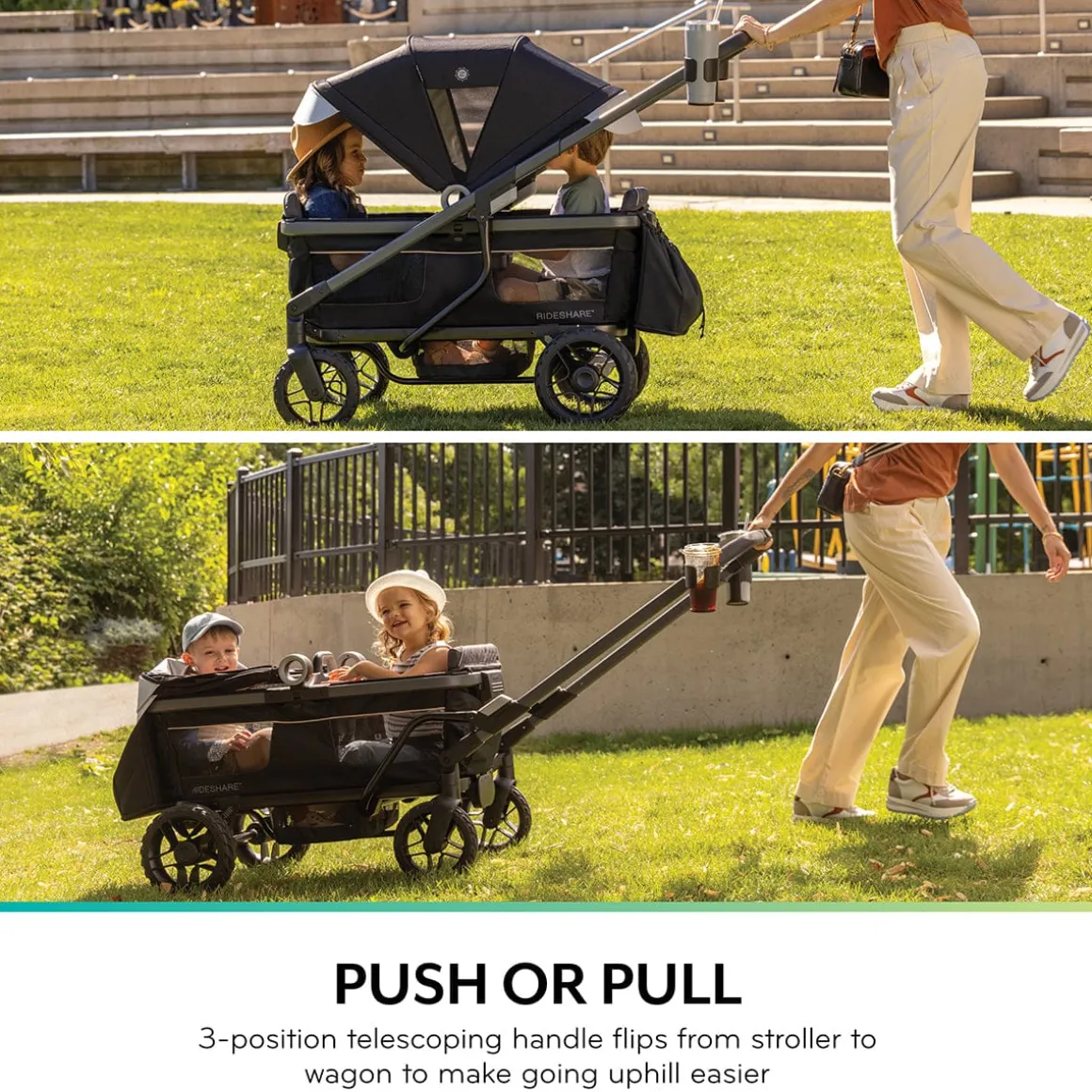 Evenflo Shyft Rideshare All-Terrain Performance Stroller Wagon - Electric Blue