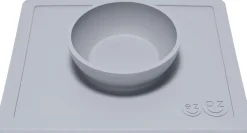 EZPZ Happy Mat Placemat & Bowl - Pewter