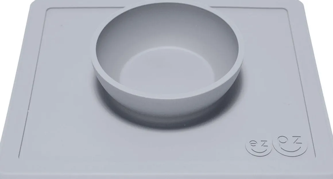 EZPZ Happy Mat Placemat & Bowl - Pewter