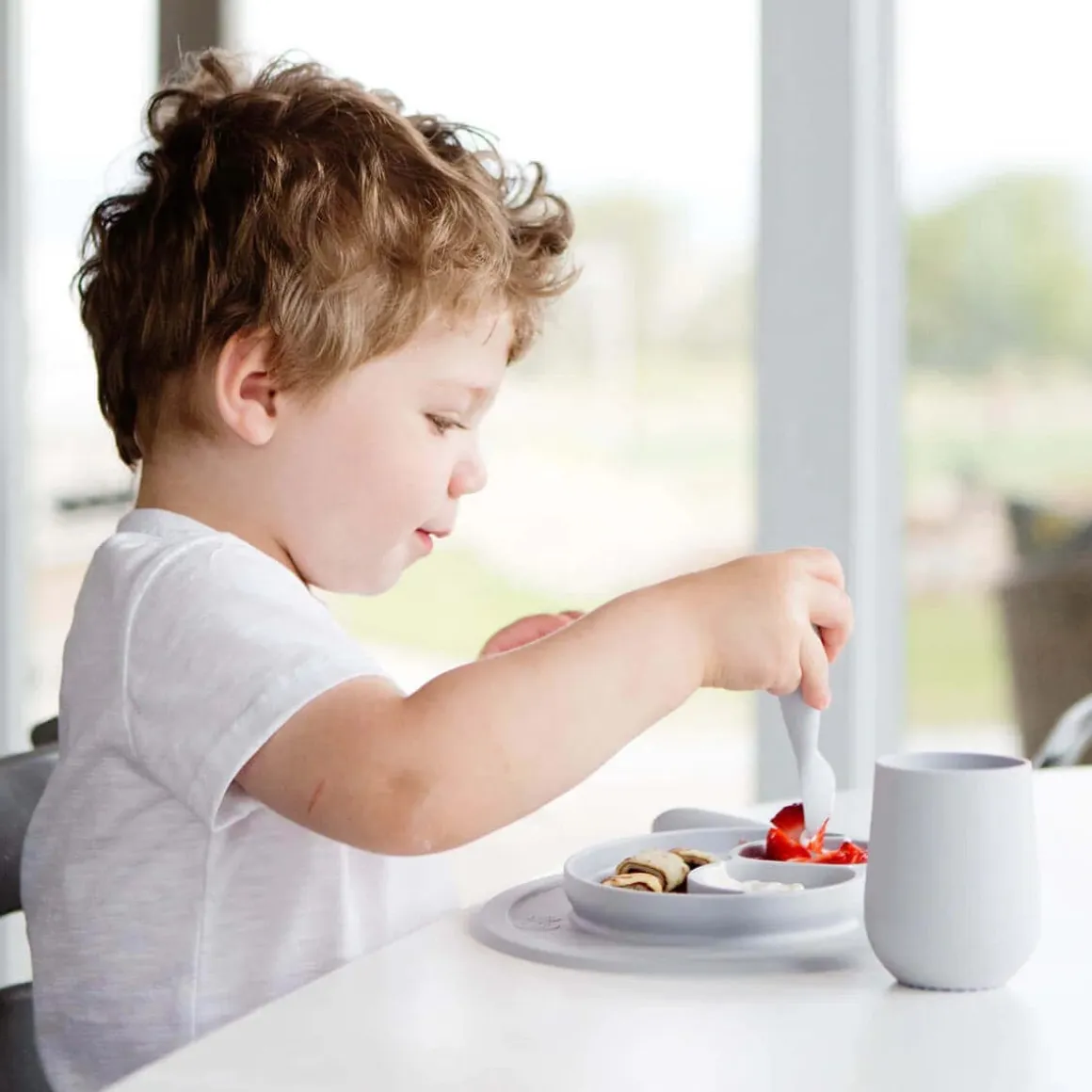 EZPZ Mini Feeding Set - Pewter