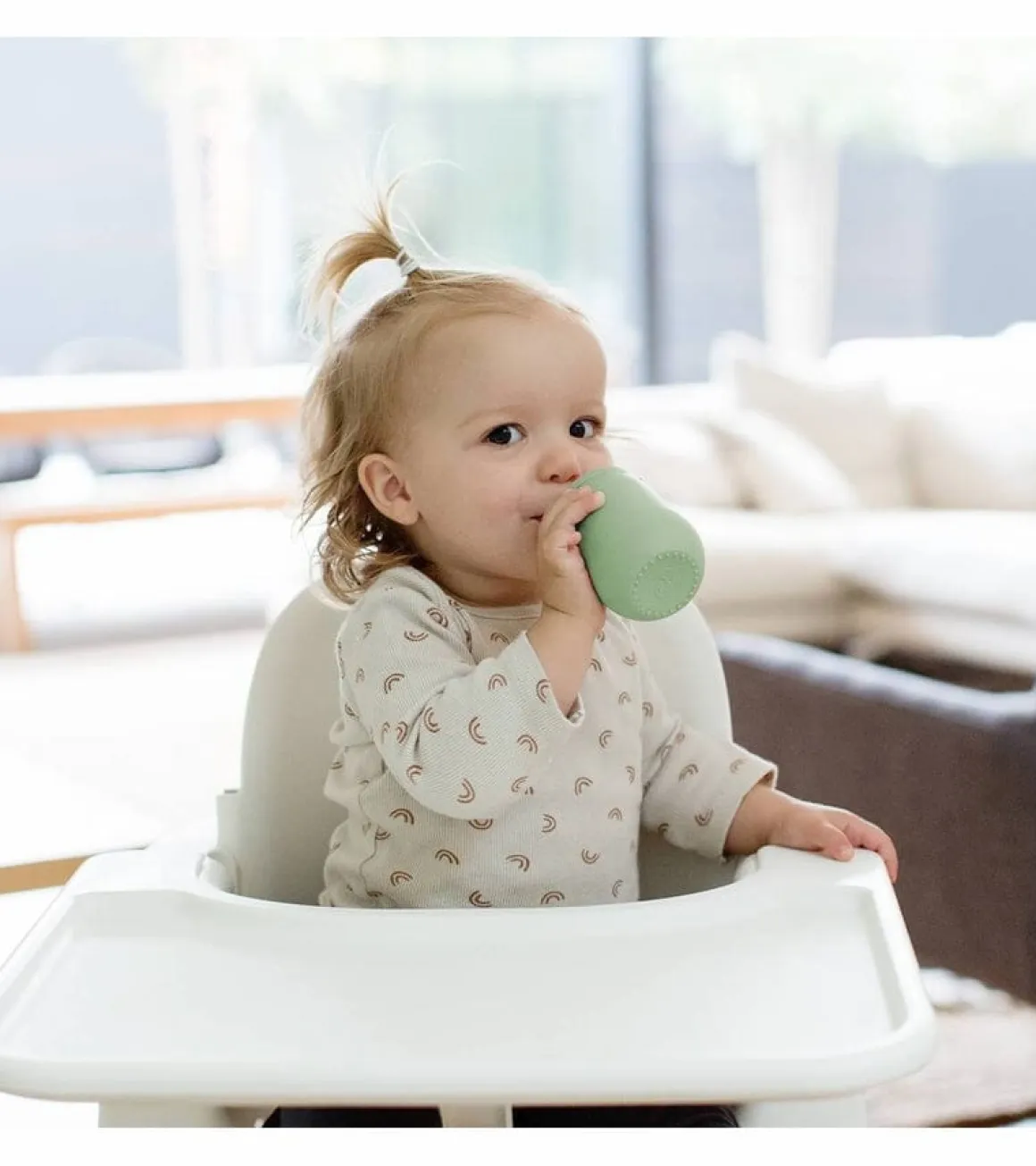 EZPZ Toddler Bundle - Mini Feeding Set + Mini Cup and Straw Training System - Sage