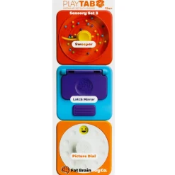 Fat Brain Toys PlayTab Tiles - Bead Sweeper & Peek-a-Boo Sensory Set (Set 3)