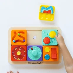 Fat Brain Toys PlayTab Tiles - Bead Sweeper & Peek-a-Boo Sensory Set (Set 3)