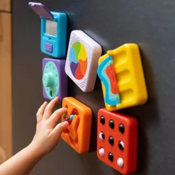 Fat Brain Toys PlayTab Tiles - Gear Works & Squeaky Reveal Sensory Set (Set 4)