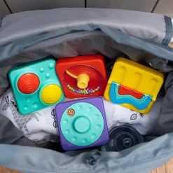 Fat Brain Toys PlayTab Tiles - Pulleys, Sliders & Spinners Sensory Set (Set 6)