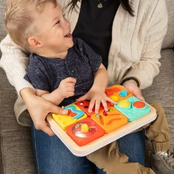 Fat Brain Toys PlayTab Tiles - Pulleys, Sliders & Spinners Sensory Set (Set 6)