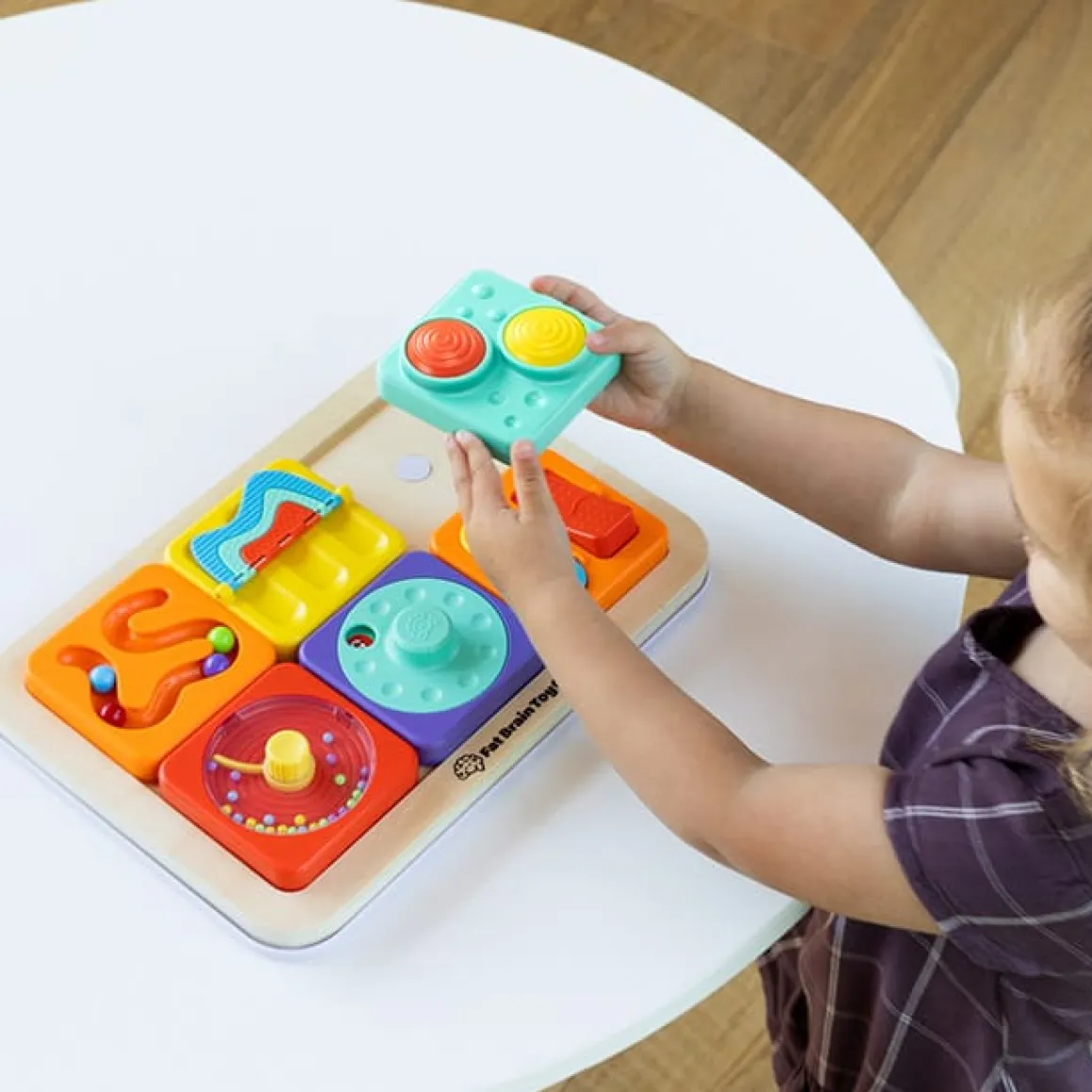 Fat Brain Toys PlayTab Tiles - Twist, Switch & Color Pop Sensory Set (Set 2)