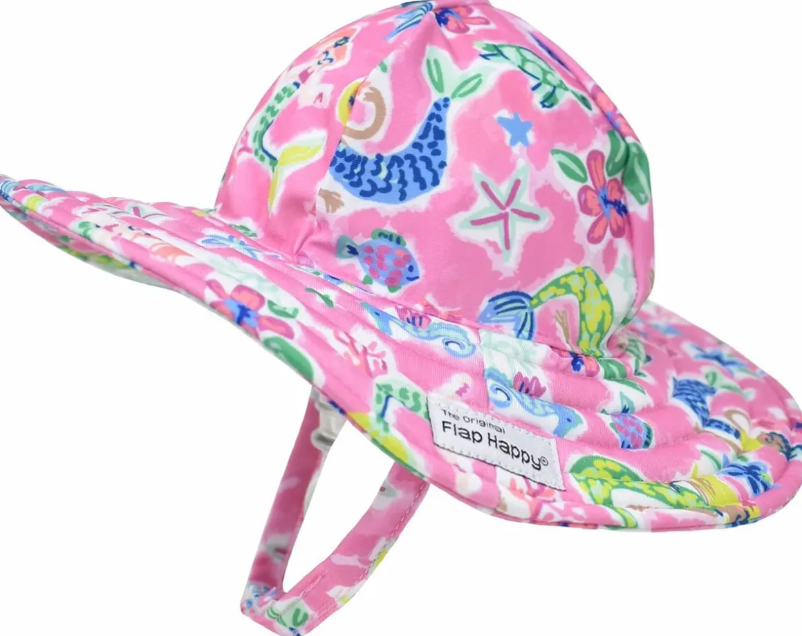 Flap Happy UPF50+ Summer Splash Swim Hat, Large (12-24m) - Mystic Mermaids