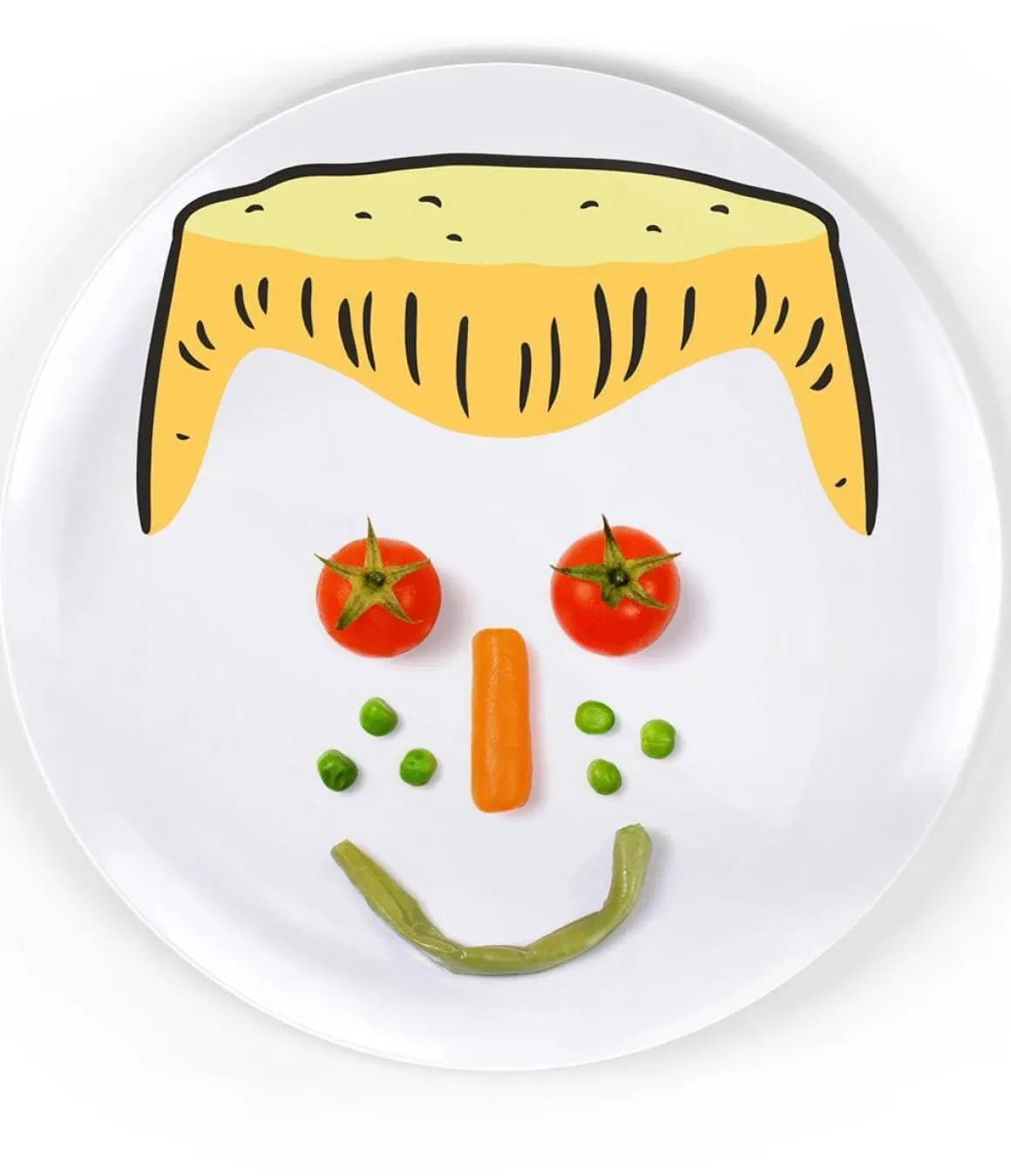 Fred & Friends Boy's Hairstyle Dinner Plates, Set of 3