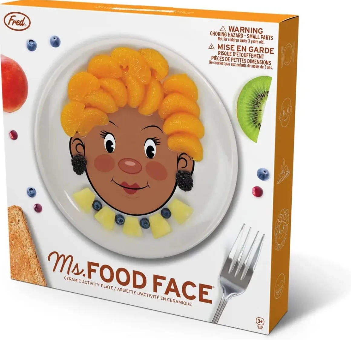 Fred & Friends Food Face Plate - Ms. Food Face - Brown